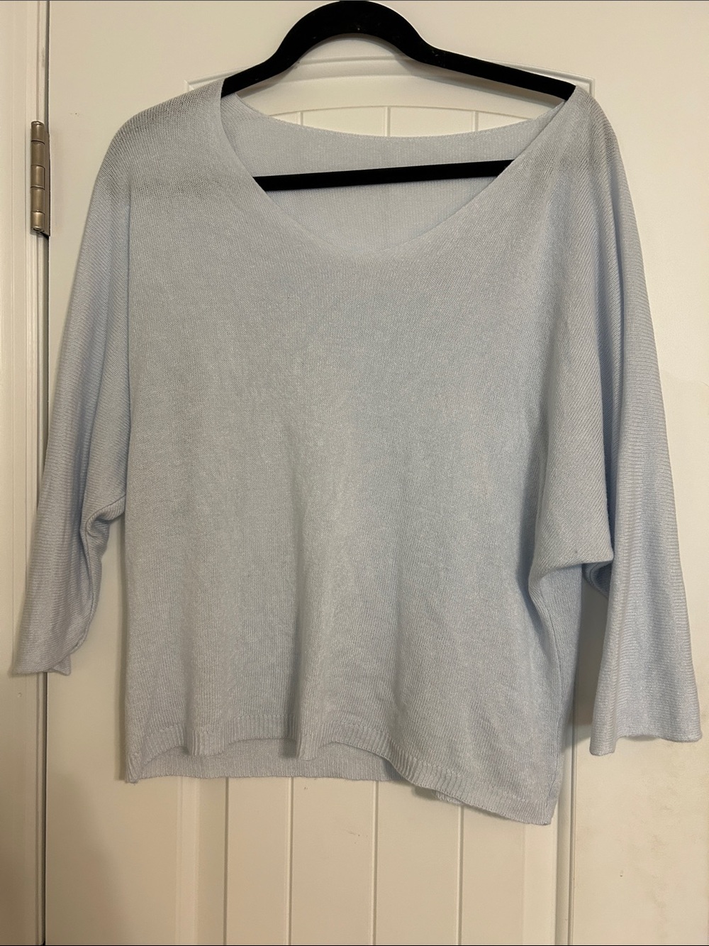 Light Blue Women's Boatneck Sweater Top